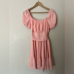 Light pink chiffon mini dress